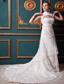 Modest A-line High-low Chapel Train Lace Sash Wedding Dress