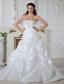 Brand New A-line Strapless Court Train Taffeta Appliques Wedding Dress