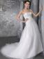 Elegant A-Line/Princess Sweetheart Court Train Organza Wedding Dress