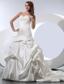 Gorgeous A-line Sweetheart Court Train Taffeta Beading and Pick-ups Wedding Dress