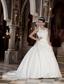 Modest Ball Gown Halter Court Train Taffeta Appliques With Beading Wedding Dress