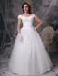 Beautiful A-line Off The Shoulder Floor-length Appliques Satin and Tulle Wedding Dress