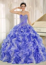 2013 Sweetheart Quinceanera Ball Gowns with Beading and Ruffles