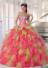 Popular Sweetheart Quinceanera Dress with Appliques and Ruffles