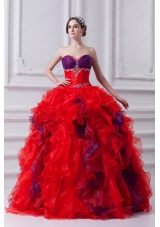 Fashionable Sweetheart Multi-color Quinceanera Dress with Ruffles