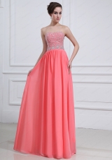 Latest Sweetheart Watermelon Red 2015 Prom Dress with Beading