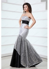 2015 Sexy Mermaid Sweetheart Sequins Floor Length Grey Prom Dress