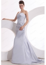 Beautiful Strapless Grey Lace up Mother of the Bride Dresses with Beading