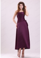 Cheap A Line Strapless Purple Ruching 2015 Mother of the Bride Dresses