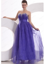 Beautiful Purple Empire Sweetheart Tulle Mother of the Bride Dresses with Beading