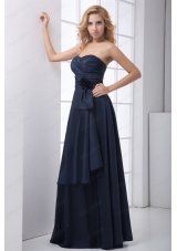 Simple Blue Column Sweetheart Ruching Mother of the Bride Dresses