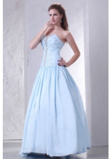 Sweetheart A Line Taffeta Beaded Decorate Prom Dress for 2014 Spring