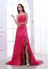 Brand New One Shoulder Beading and Ruching Prom Dress with Brush Train