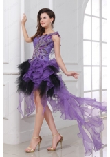 Sexy High-Low Prom Dress with One Shoulder Ruffles