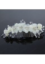 Green Tulle Rhinestone and Imitation Pearls 2015 Hair Combs