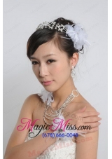 Elegant Alloy Wedding Jewelry Set Including Necklace And Earrings