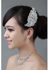 Artistic Alloy Rhinestone Jewelry Set Including Necklace Earring And Crown