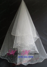 Beading Decorate Tulle Popular Wedding Veil