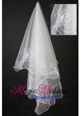 Elegant Organza Appliques Bridal Veil