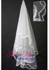 Fully Handmade Pearl Organza Bridal Veil