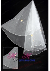 Organza Imitation Pearls Bridal Veil