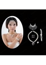 Gorgeous Wedding Jewelry Set Including Necklace Earrings and Ring