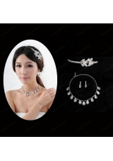 Beautiful Crown with Jewelry Set Including Necklace And Earrings