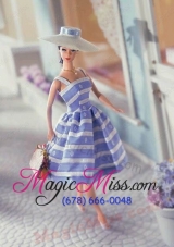 Elegant Embroidery Gown with Straps Tea-length Made to Fit the Barbie
