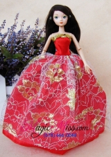 The Most Amazing Red Dress with Sequins Made to Fit the Barbie Doll