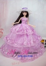The Most Amazing Pink Dress With Embroidery Made To Fit the Barbie Doll