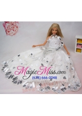 Beautiful Hand Made Flower Sequin Barbie Doll Dress