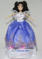 Pretty Royal Blue and White Gown For Barbie Doll