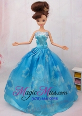 Elegant Printing Ball Gown Party Clothes Barbie Doll Dress