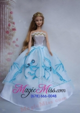 Pretty Ball Gown Taffeta and Organza Barbie Doll Dress