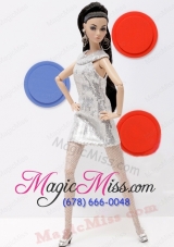 Popular Grey Holiday Dress with Sequins Made to Fit the Barbie Doll