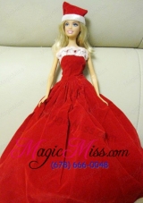 Simple Red Handmade Dress Party Clothes For  Barbie