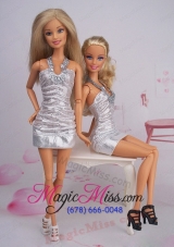 Sexy Fashion Halter Party Dress With Sequin Dress For Barbie Doll