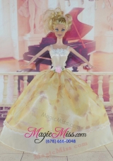 Elegant Handmade Dress With Flower Made to Fit the Barbie Doll