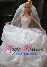 Romantic Wedding Dress With Lace Gown For Barbie Doll