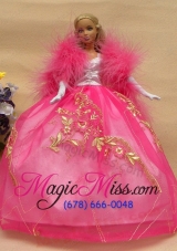 Elegant Rose Pink Gown with Lace Made to Fit the Barbie Doll