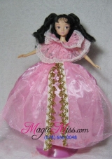 Gorgeous Pink Gown Handmade Dress For Barbie Doll