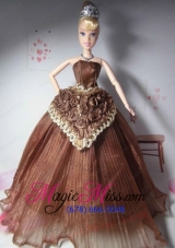 Elegant Hand Made Flowers Brown Made to Fit the Barbie Doll