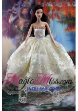 Lace Over Skirt and Ball Gown Made To Fit the Barbie Doll