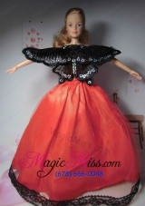 Beautiful Red  Party Clothes Fashion Dress for Noble Barbie Doll