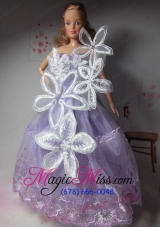 Pretty Party Clothes Lilac Beautiful Dress Tulle for Noble Barbie Doll