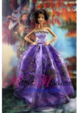 Appliques New Fashion Princess Pink Dress Gown For Barbie Doll