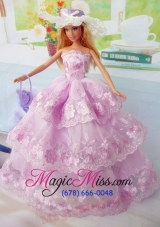 Elegant Pink Gown Organza Made to Fit the Barbie Doll