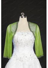 2014 Spring Green Beading Wraps with Long Sleeves