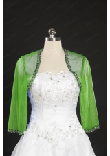 Green Long Sleeves 2014 Wraps with Beading
