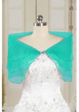 2014 Cheap Turquoise Open Front Shawls with Beading